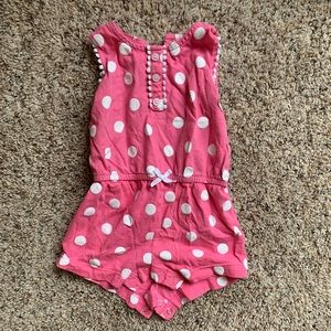 Pink and White Polka Dot Romper